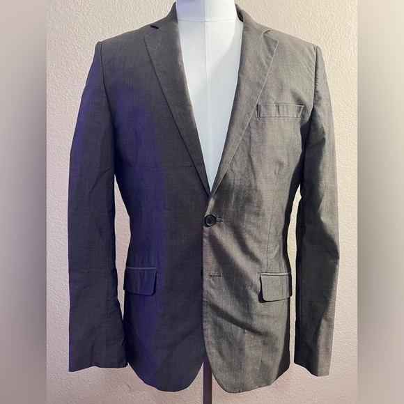 H&M Mens Slim Fit Blazer Grey Size 38